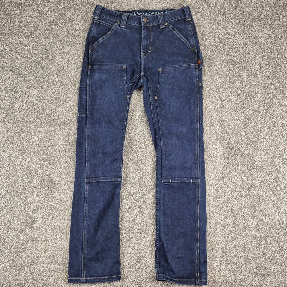 Dovetail Workwear Maven Slim Jeans Womens 4 Indigo Blue Double Front Denim Pants
